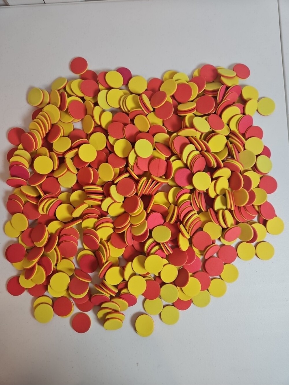 500+ Count 2-Color EVA Foam Math Counters Red Yellow Learning Discs